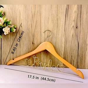 Bridal Gown “Bride” with Hearts Hanger Bridal Shower Gift, Wedding Keepsake